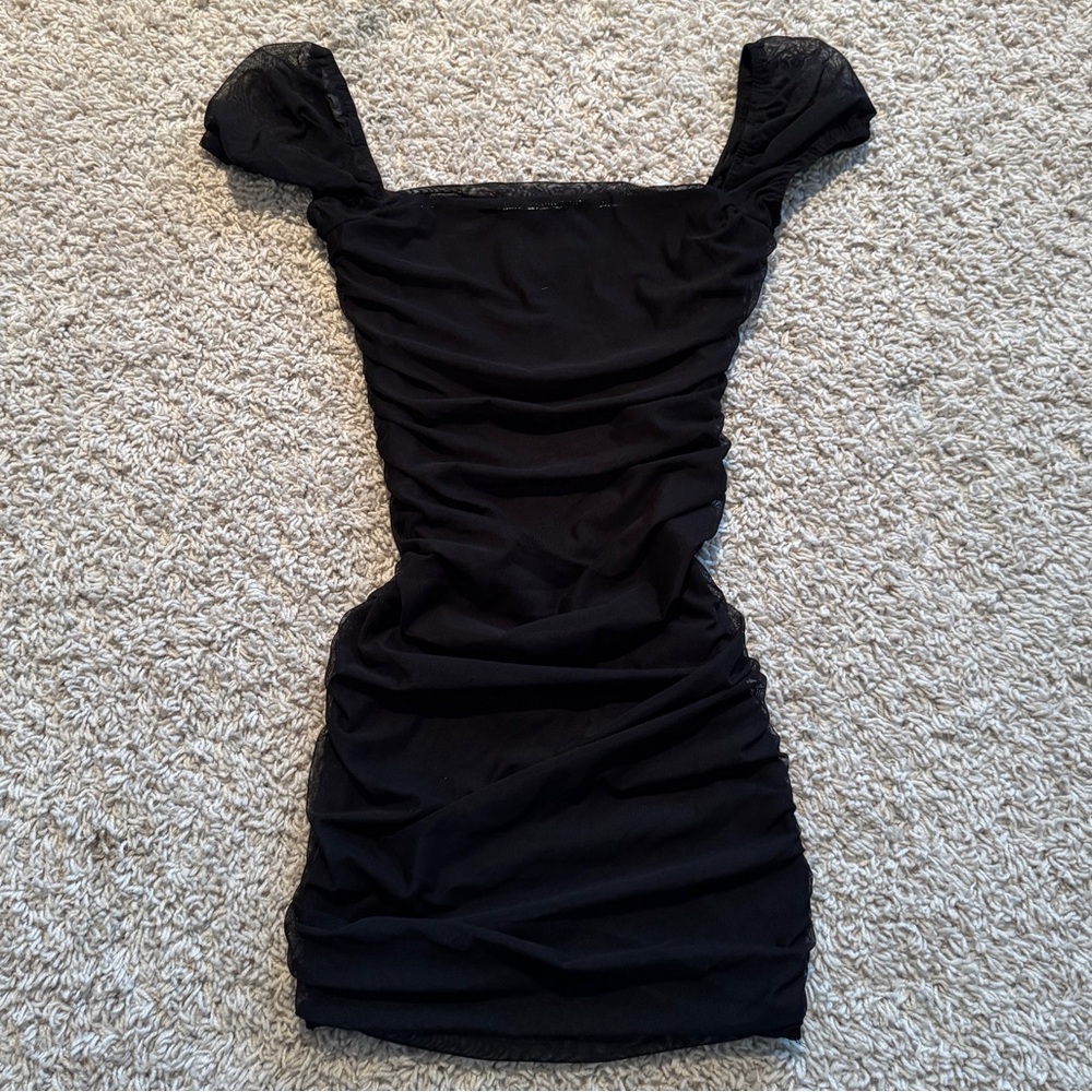 Bodycon black mesh princess Polly mini dress